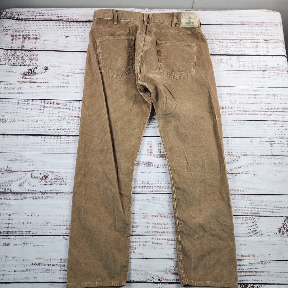 Patagonia Mens Straight Fit Corduroy Pants Tan Brown Organic Cotton 36x30 55920 - Picture 2 of 10